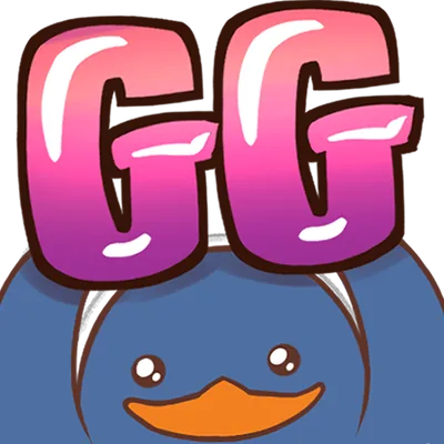 Le pingouin sous un énorme GG rose.